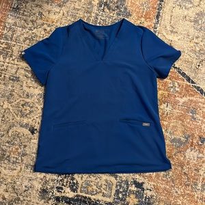 Figs Casma three pocket scrub top in royal blue